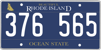 RI license plate 376565