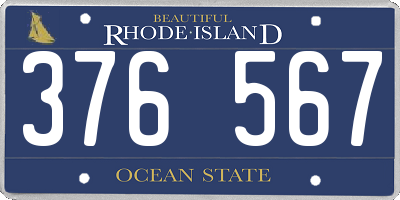 RI license plate 376567