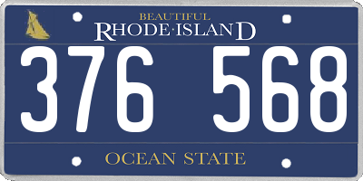 RI license plate 376568