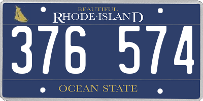 RI license plate 376574
