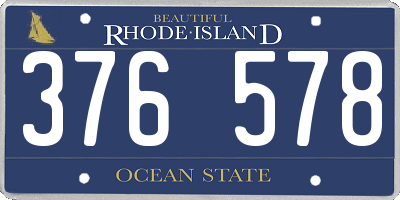 RI license plate 376578