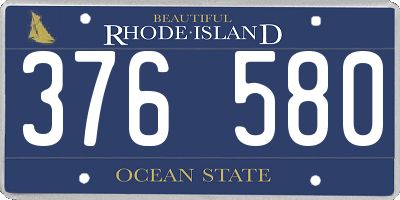 RI license plate 376580