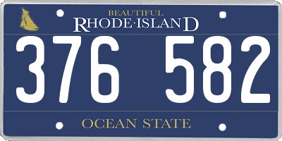RI license plate 376582