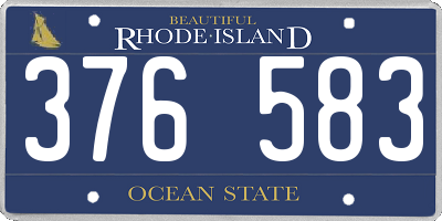 RI license plate 376583