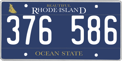 RI license plate 376586