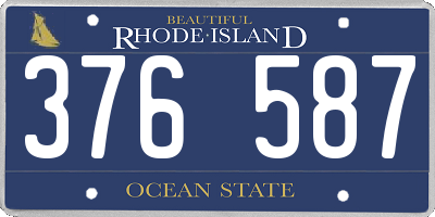 RI license plate 376587