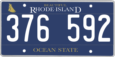 RI license plate 376592