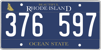 RI license plate 376597
