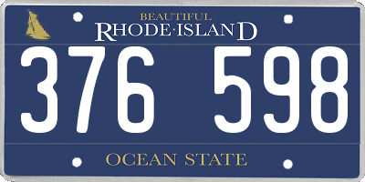 RI license plate 376598
