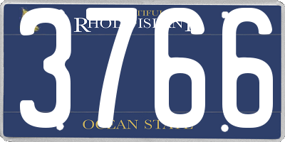 RI license plate 3766