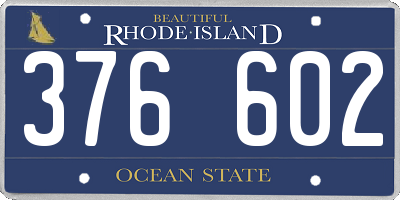 RI license plate 376602