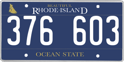 RI license plate 376603