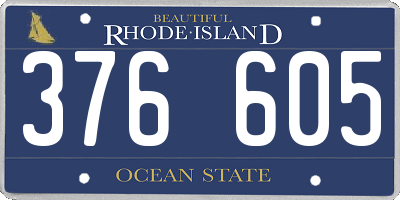 RI license plate 376605