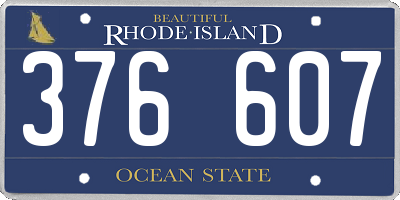 RI license plate 376607