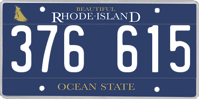 RI license plate 376615