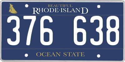 RI license plate 376638