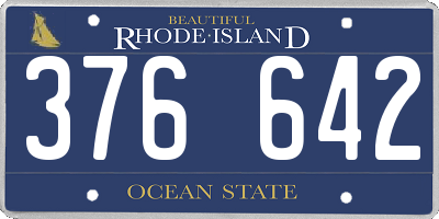 RI license plate 376642