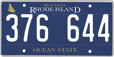 RI license plate 376644