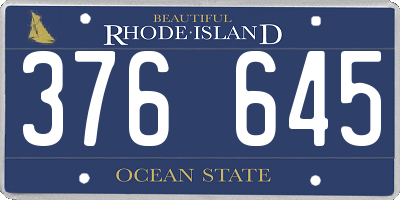 RI license plate 376645