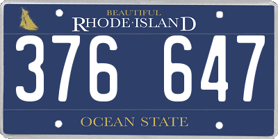 RI license plate 376647
