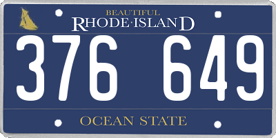 RI license plate 376649