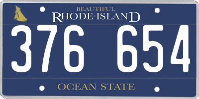 RI license plate 376654