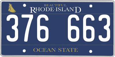 RI license plate 376663