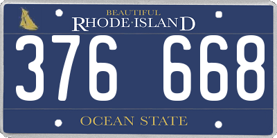 RI license plate 376668