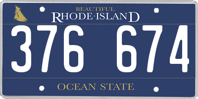 RI license plate 376674
