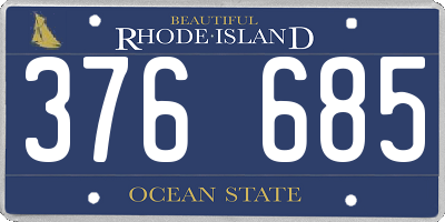 RI license plate 376685
