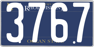 RI license plate 3767