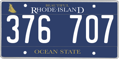 RI license plate 376707