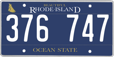 RI license plate 376747