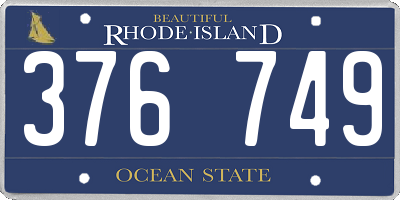 RI license plate 376749