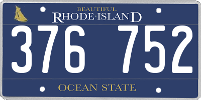 RI license plate 376752
