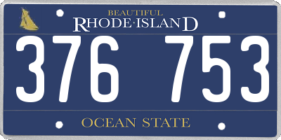 RI license plate 376753