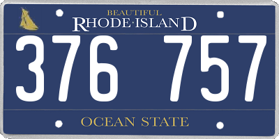RI license plate 376757