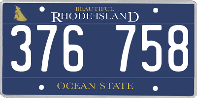 RI license plate 376758