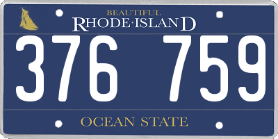 RI license plate 376759