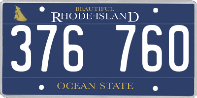 RI license plate 376760