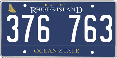 RI license plate 376763