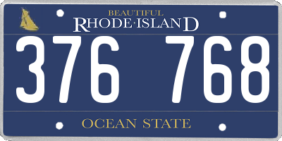RI license plate 376768
