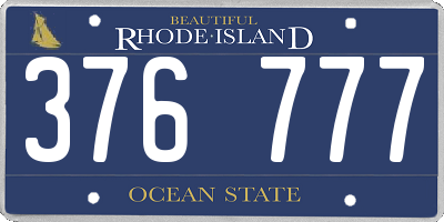 RI license plate 376777