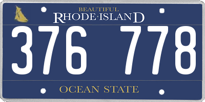 RI license plate 376778