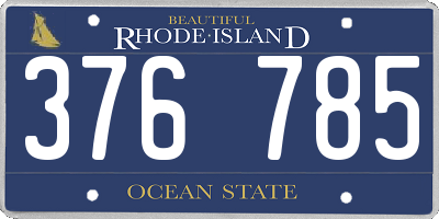 RI license plate 376785