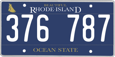 RI license plate 376787