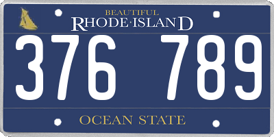 RI license plate 376789