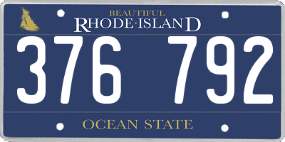 RI license plate 376792