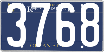 RI license plate 3768