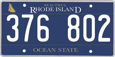 RI license plate 376802